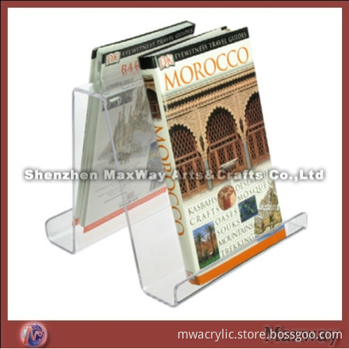 V-shaped-2-sided Crystal Decent Acrylic Brochure/Book Display Holder/Stand